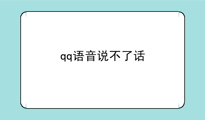 qq语音说不了话