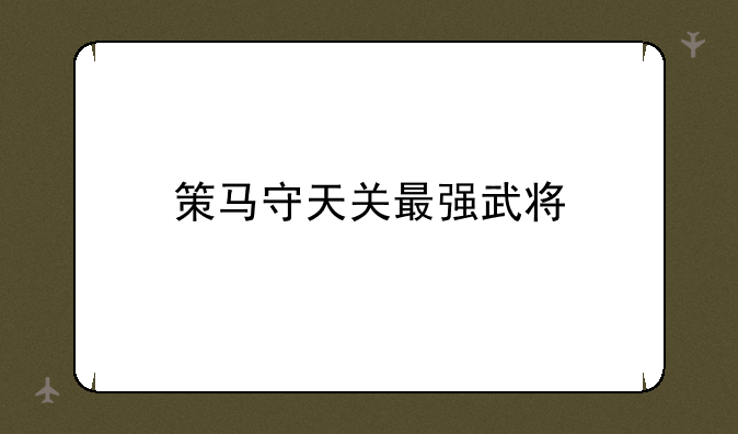 策马守天关最强武将